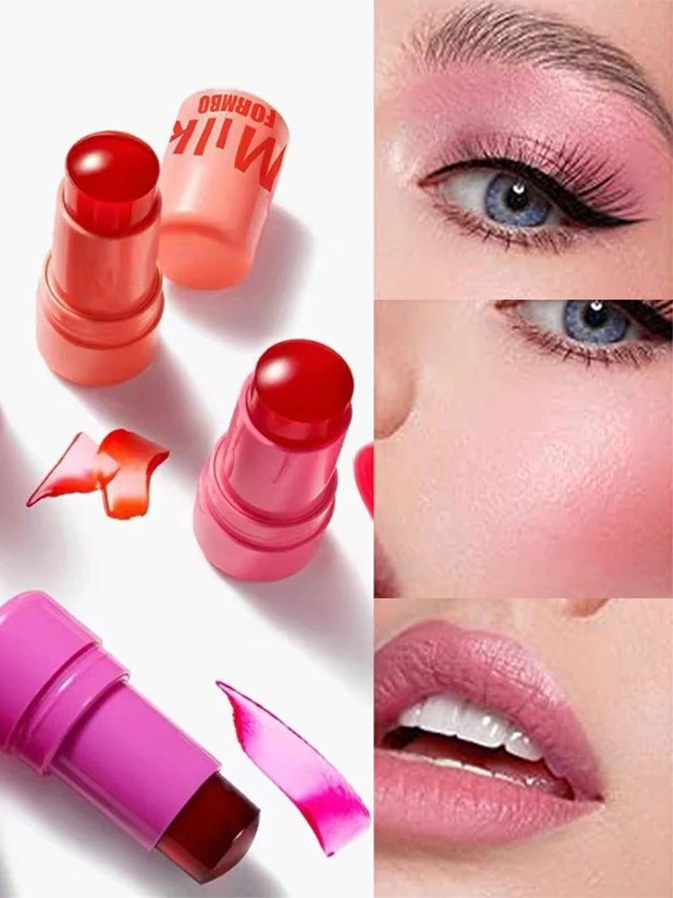 3-in-1 Milk Jelly Tint - Moisturizing Long-Lasting Blush & Lip Color