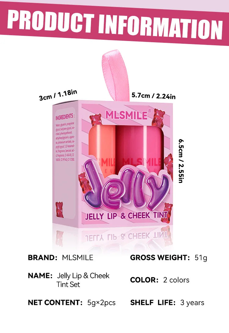 2-in-1 Jelly Lip & Cheek Tint Set (2 PCS)