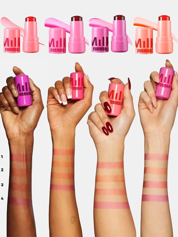 3-in-1 Milk Jelly Tint - Moisturizing Long-Lasting Blush & Lip Color